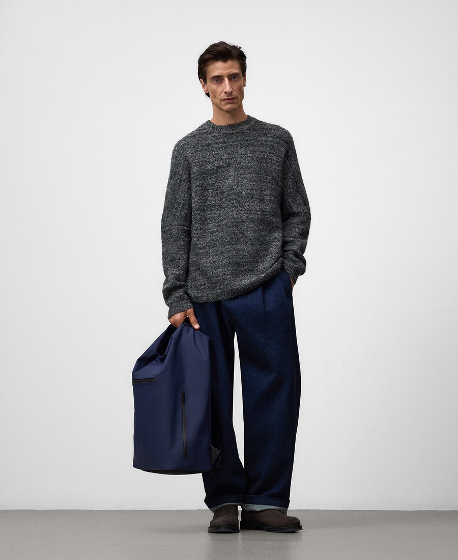 mochila rectangular azul marino hombre