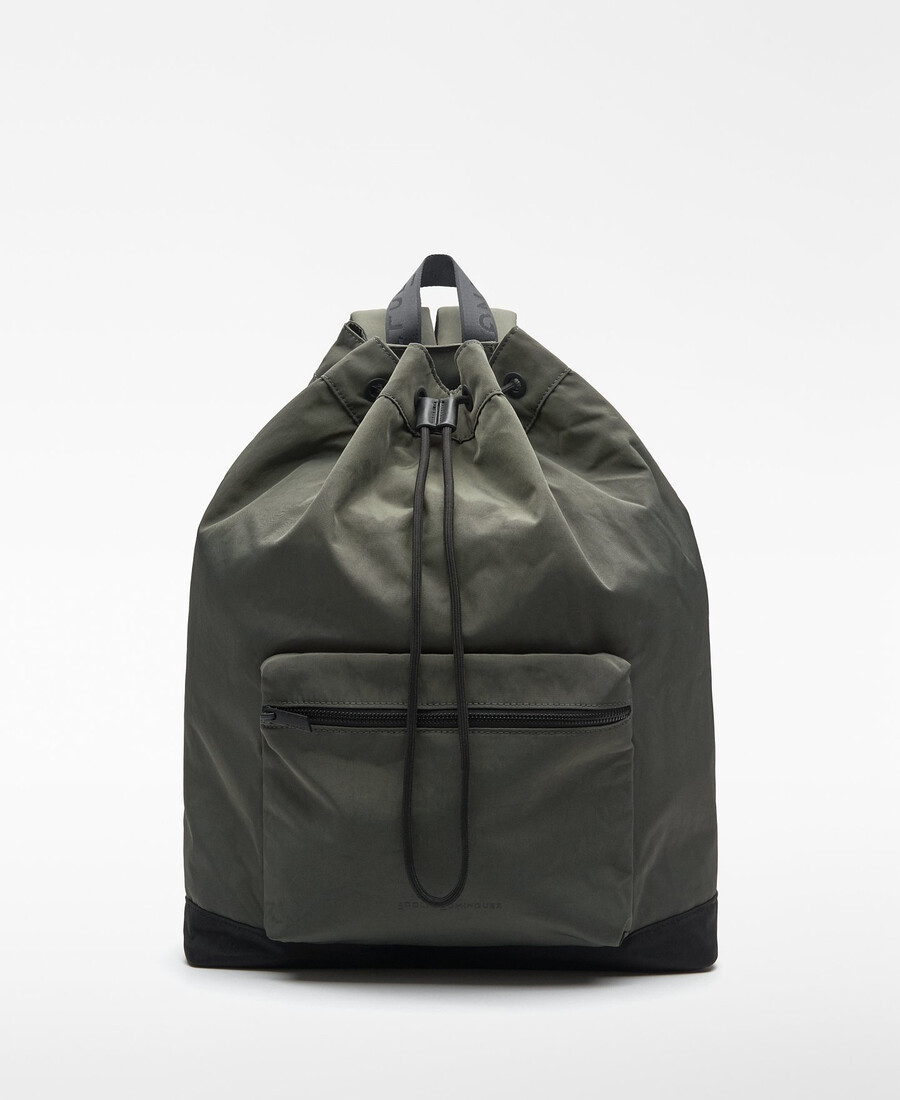 mochila de nailon con cordón para hombre
