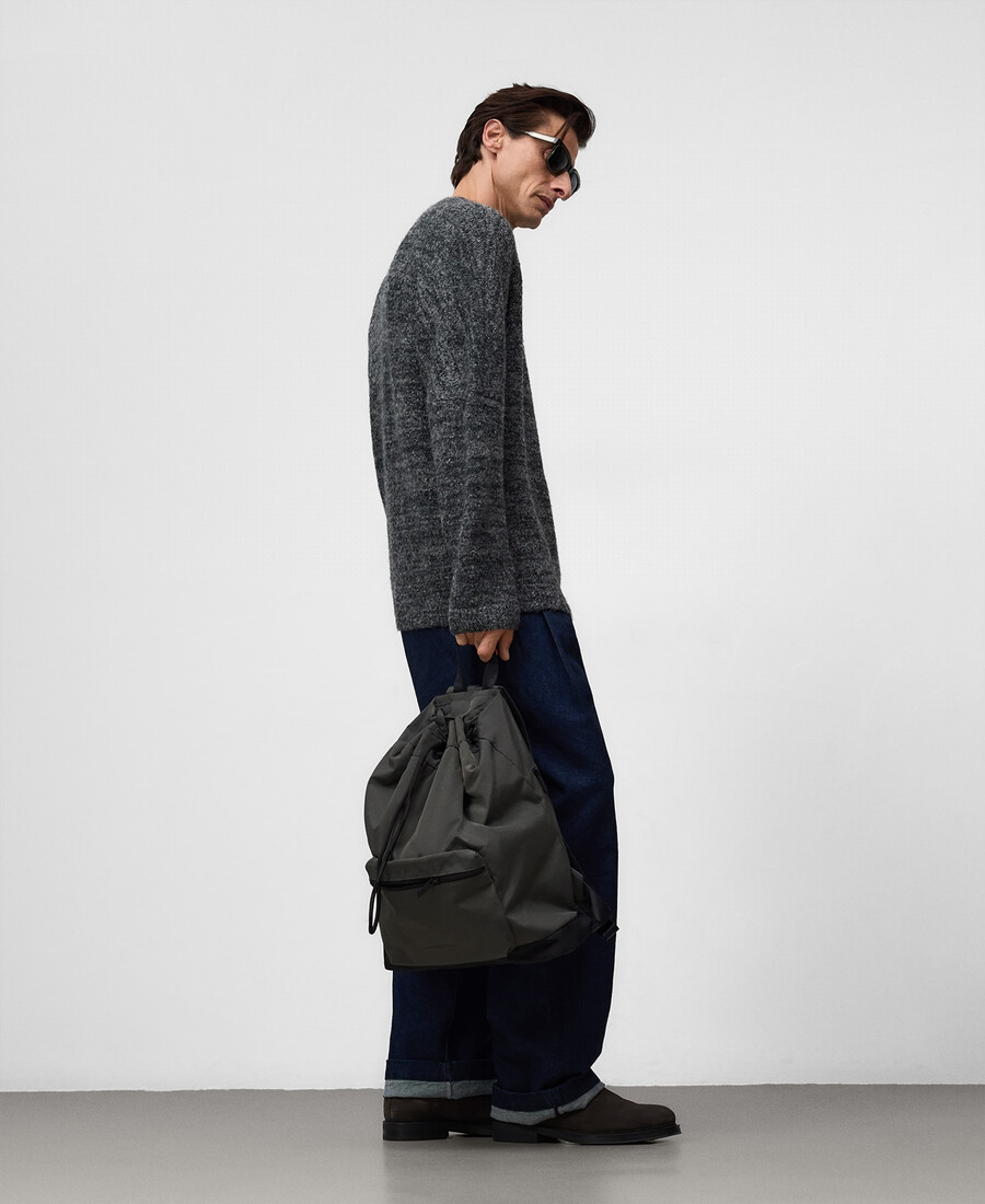 mochila de nailon con cordón para hombre