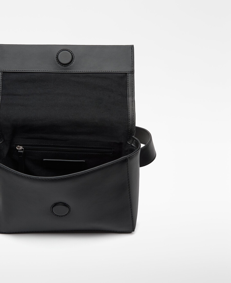 bolso bandolera de piel con forma de caja para hombre