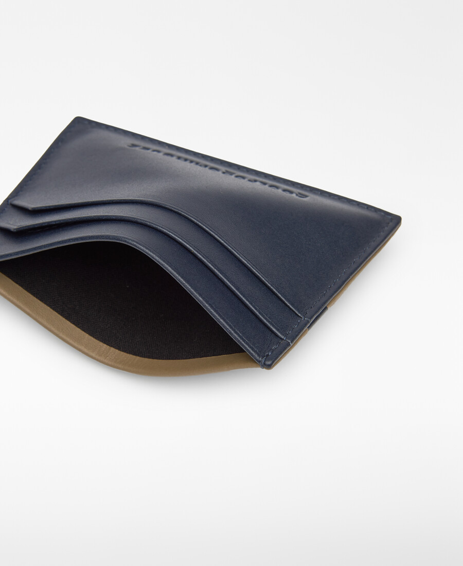tarjetero de piel bicolor para hombre
