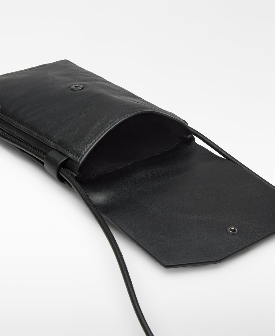 soporte de cuero para teléfono móvil para hombre