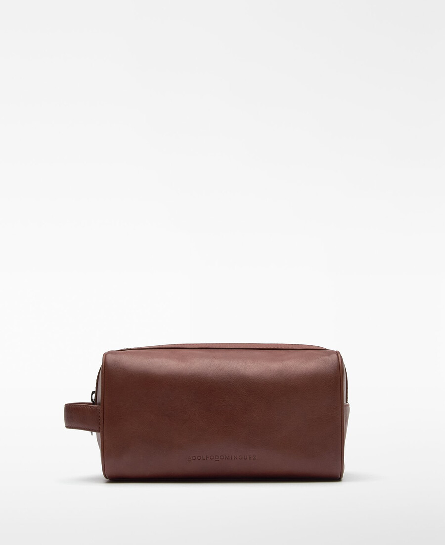 neceser rectangular de piel para hombre