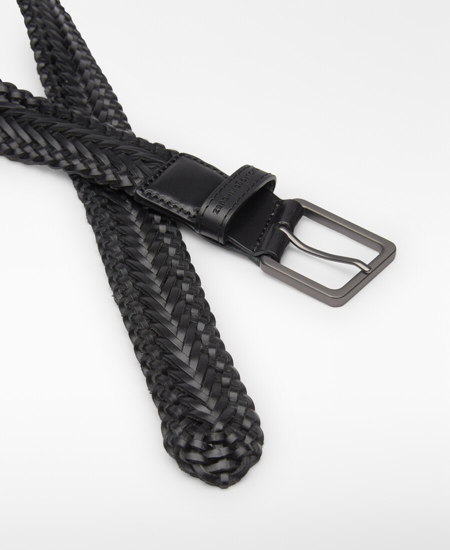 cinturón de cuero trenzado para hombre