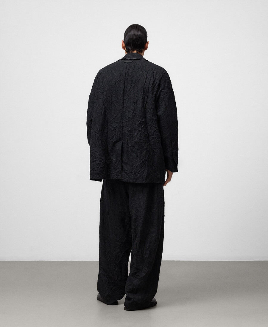 blazer arrugado de gran tamaño para hombre