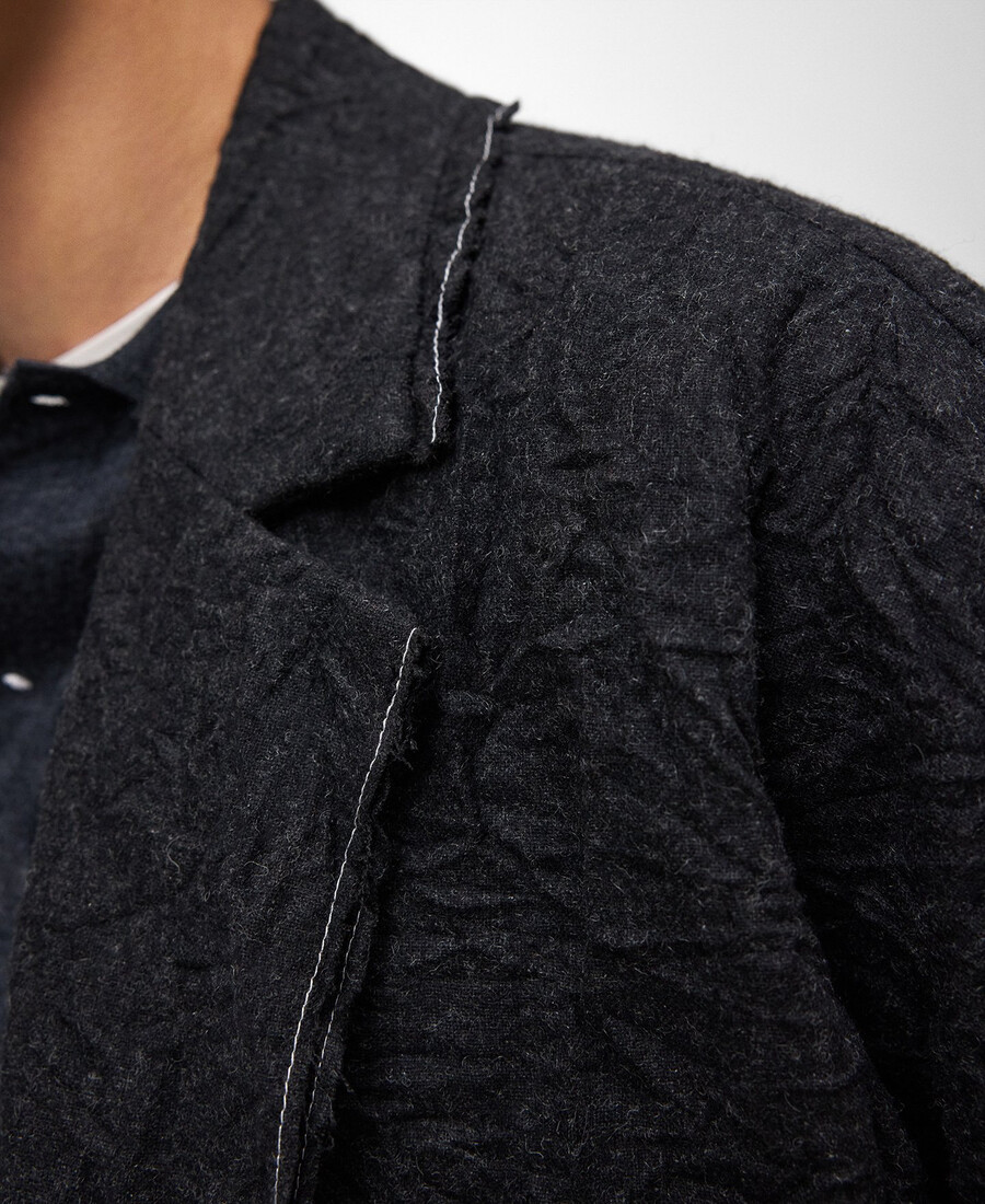 blazer arrugado de gran tamaño para hombre