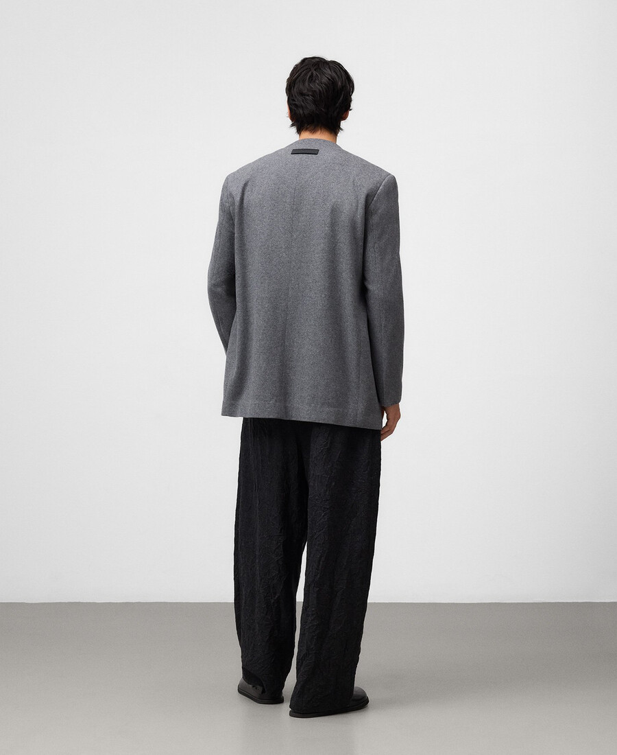 blazer de corte relajado sin solapa para hombre