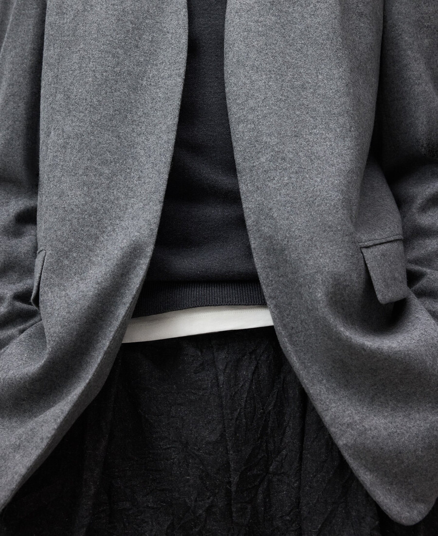 blazer de corte relajado sin solapa para hombre