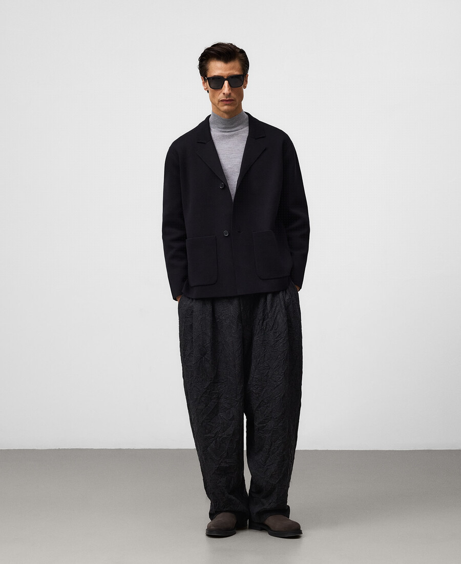 blazer de punto de corte relajado para hombre