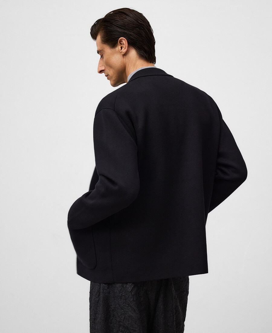 blazer de punto de corte relajado para hombre