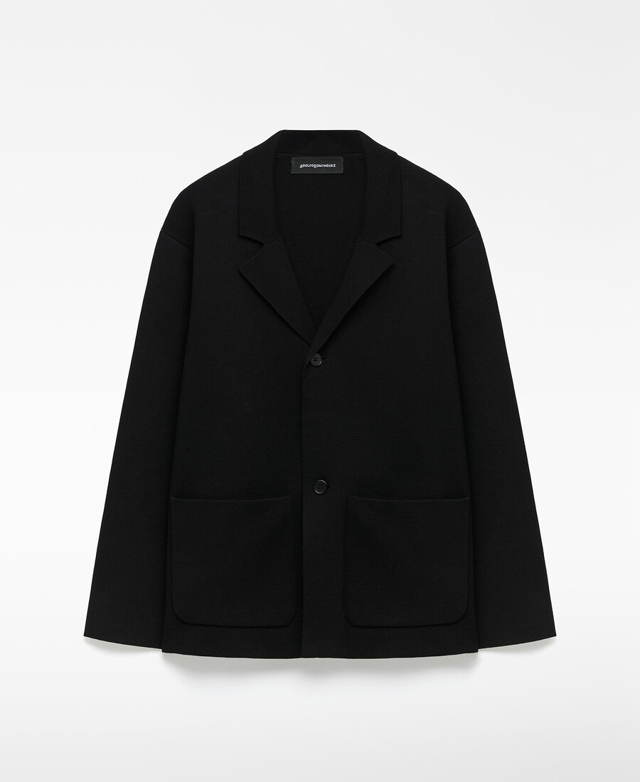 blazer de punto de corte relajado para hombre