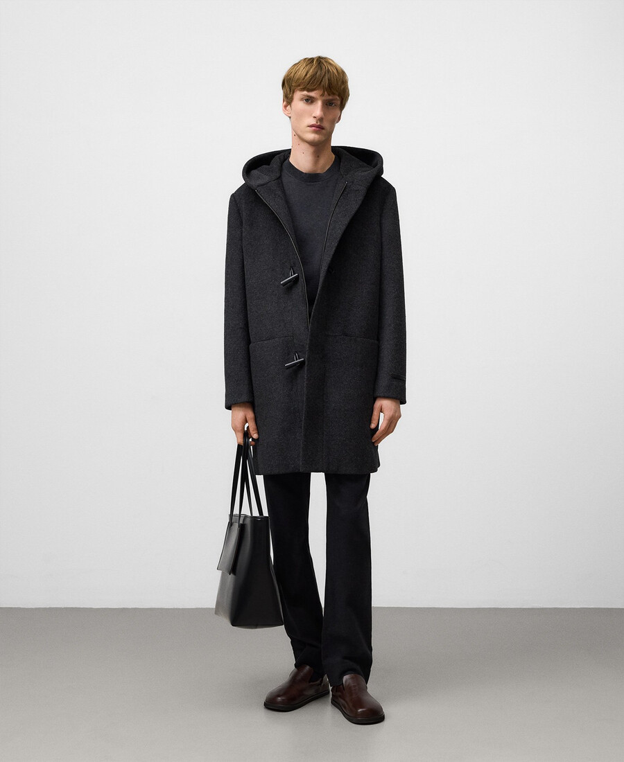 trenca con capucha para hombre