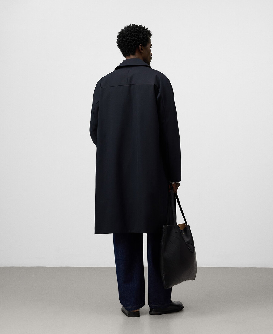 gabardina recta de cuello abierto para hombre