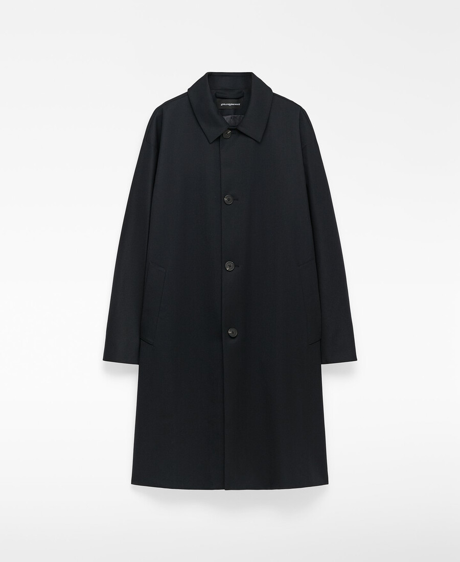 gabardina recta de cuello abierto para hombre