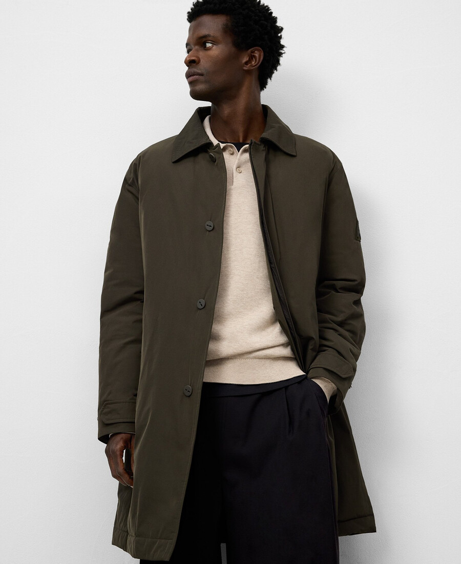 gabardina acolchada con cuello de solapa para hombre