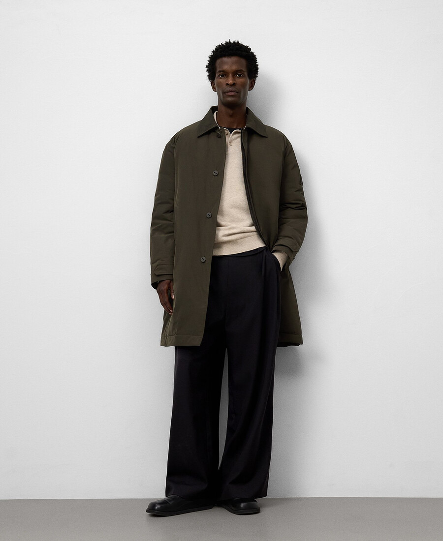 gabardina acolchada con cuello de solapa para hombre