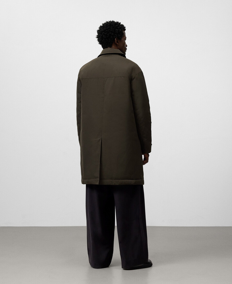 gabardina acolchada con cuello de solapa para hombre