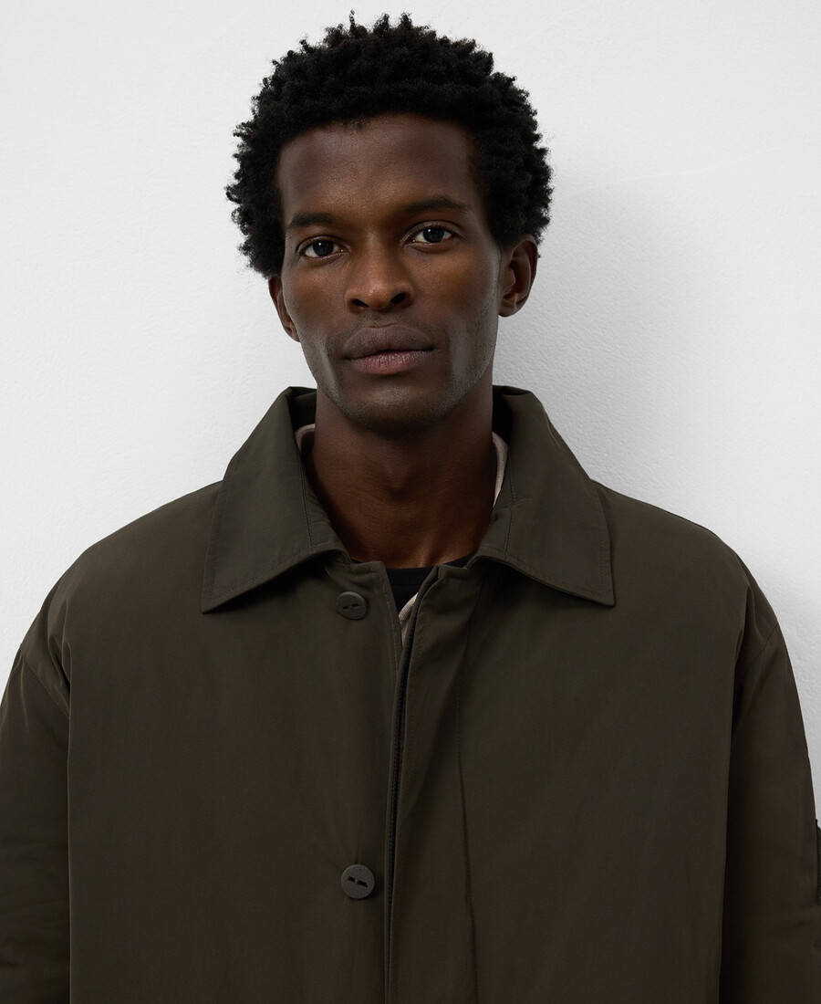 gabardina acolchada con cuello de solapa para hombre