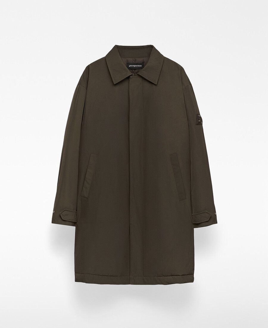 gabardina acolchada con cuello de solapa para hombre