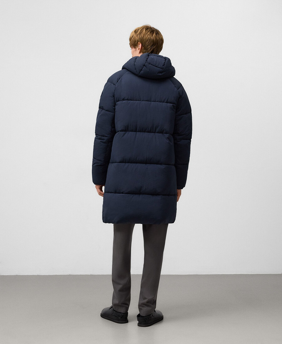 abrigo largo acolchado para hombre