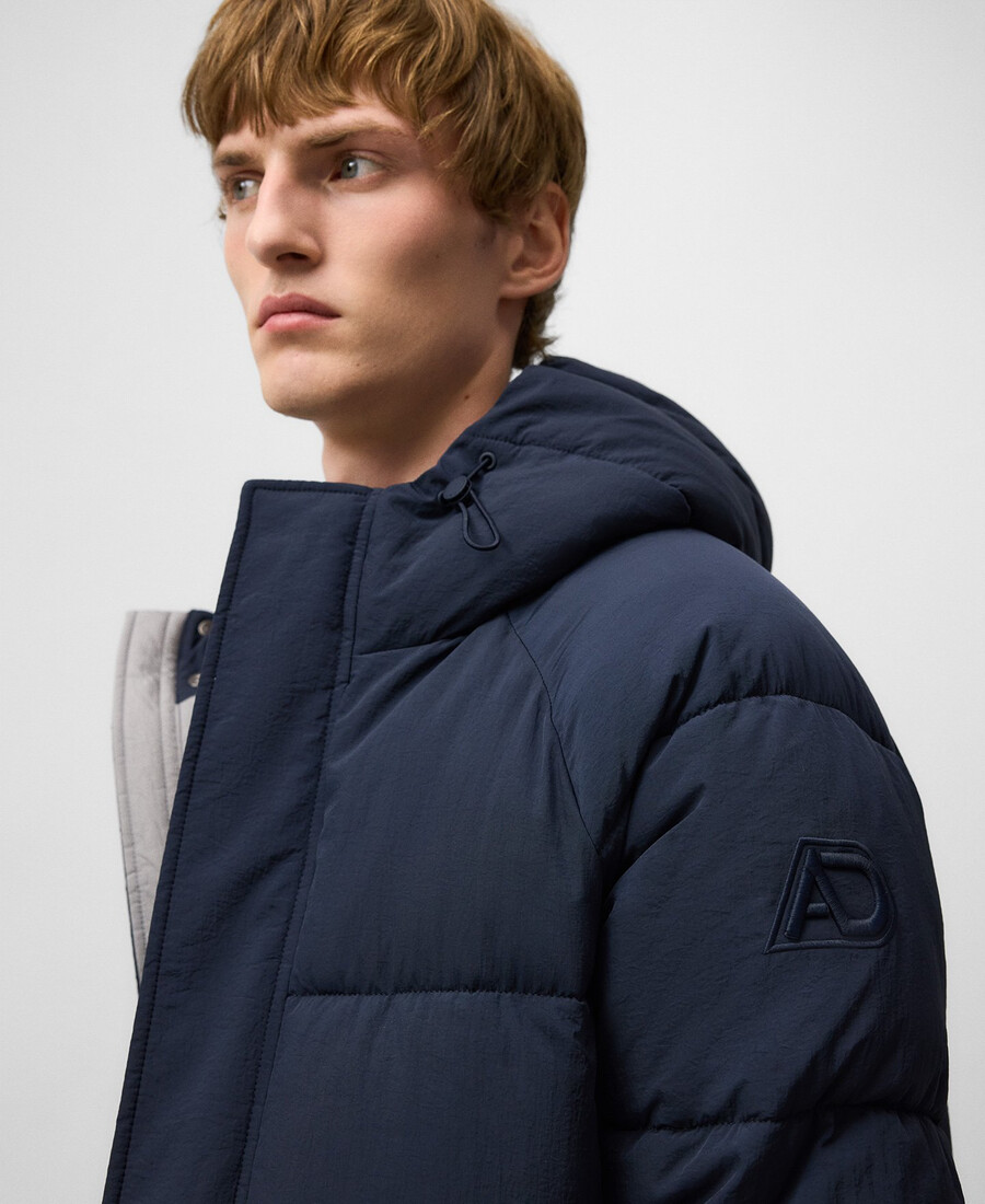 abrigo largo acolchado para hombre