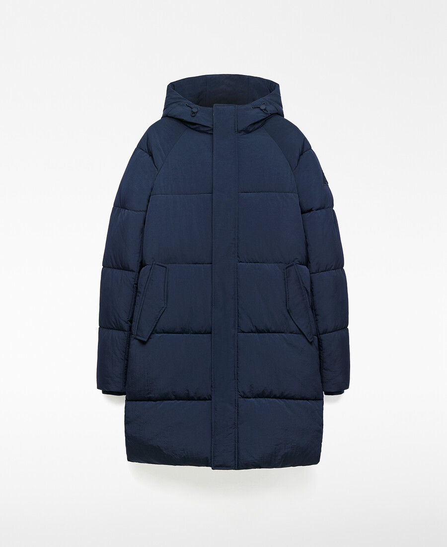 abrigo largo acolchado para hombre