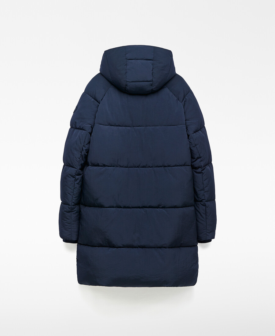 abrigo largo acolchado para hombre