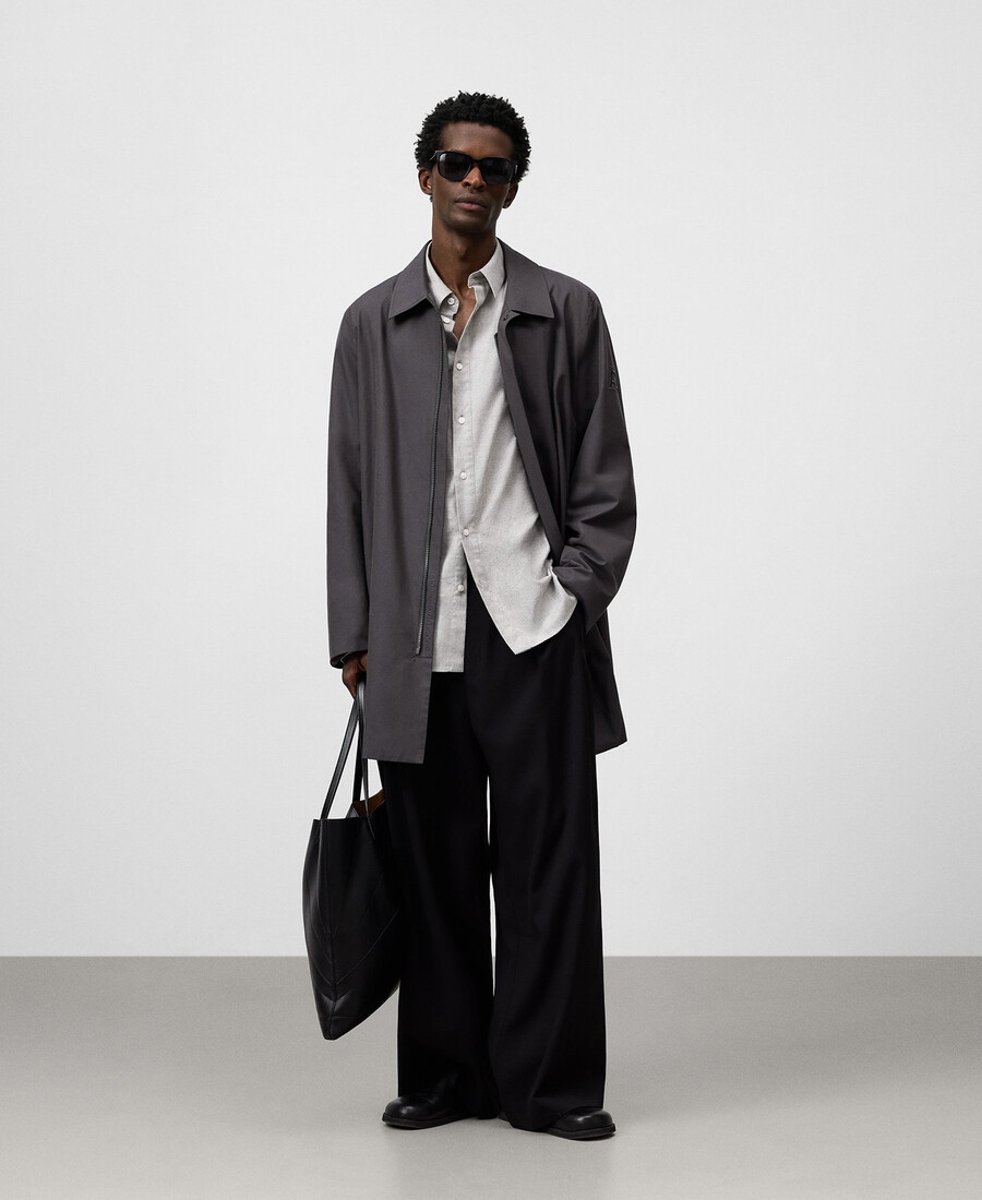 gabardina de cuello abierto para hombre