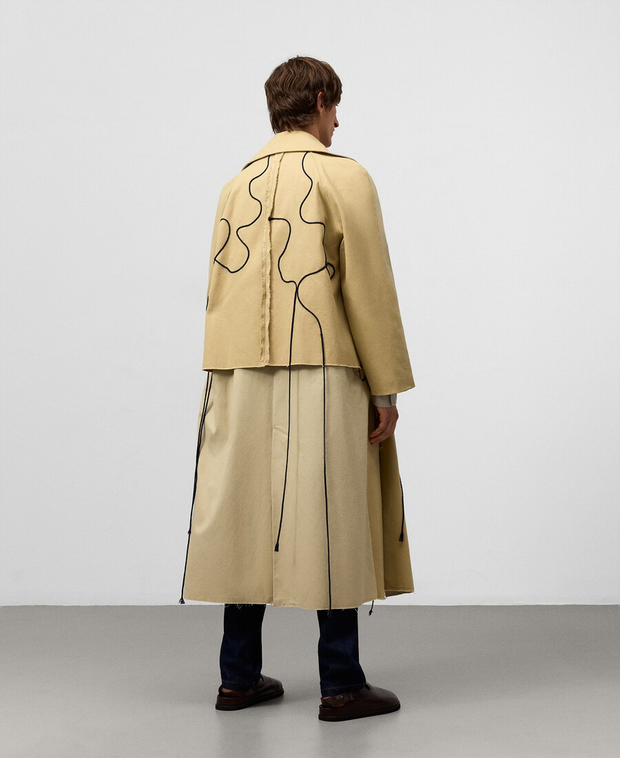 gabardina de tejido mixto con cordón para hombre