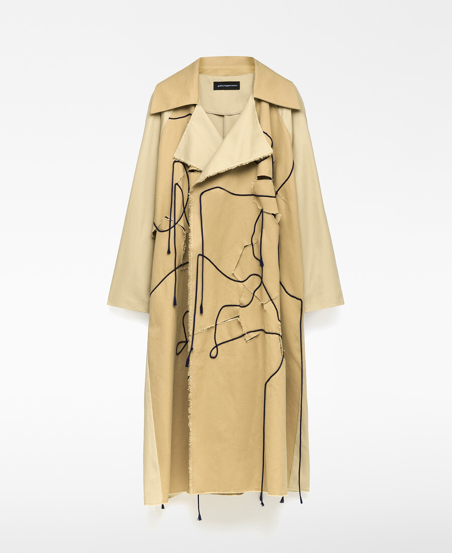 gabardina de tejido mixto con cordón para hombre
