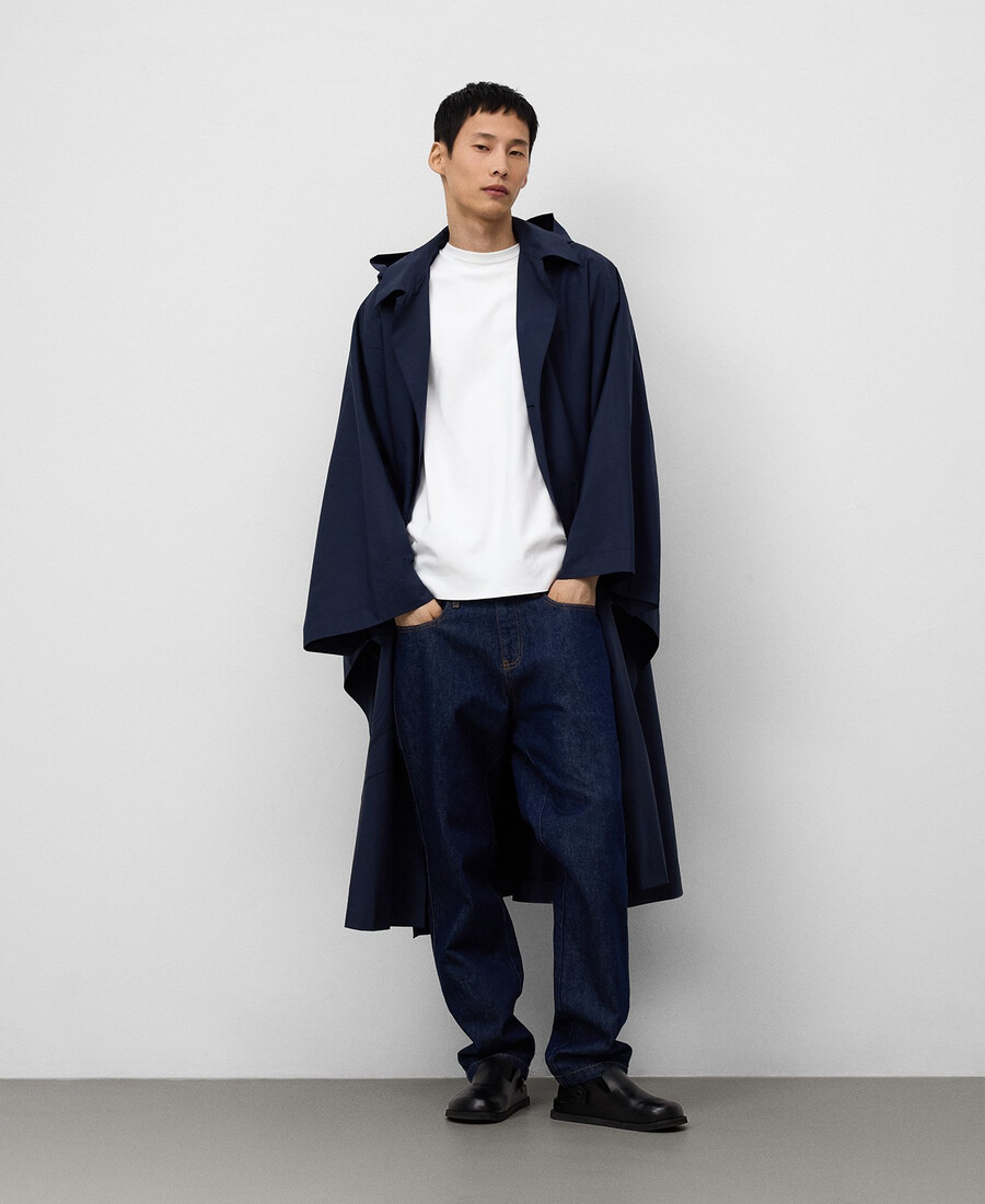 capa bordada oversize con capucha para hombre