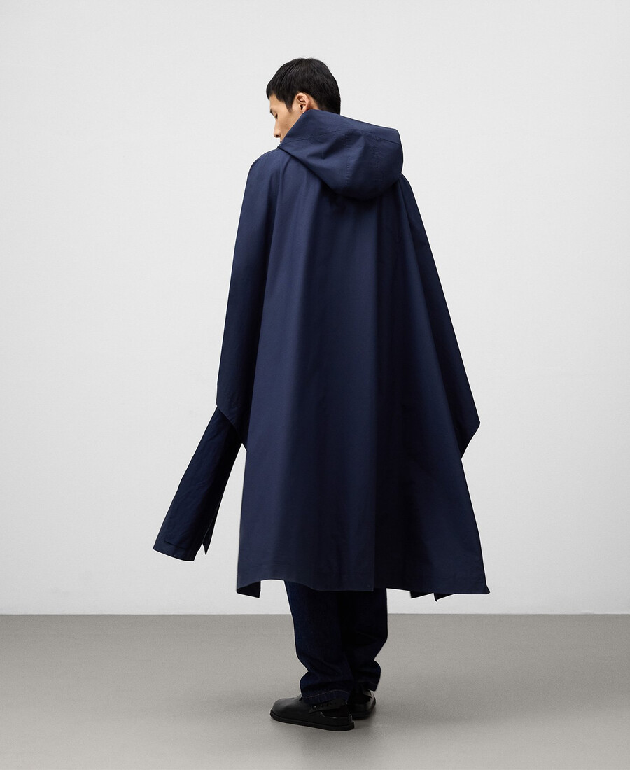 capa bordada oversize con capucha para hombre