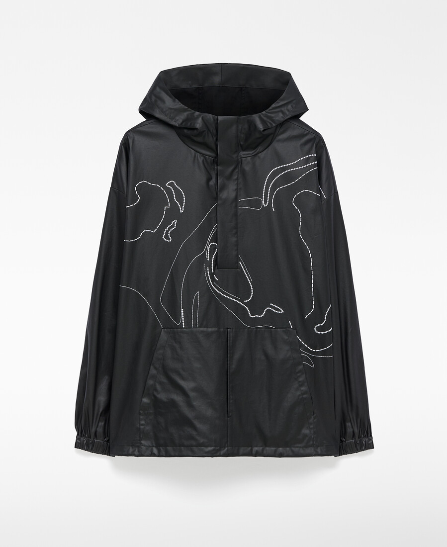 chaqueta con capucha bordada para hombre