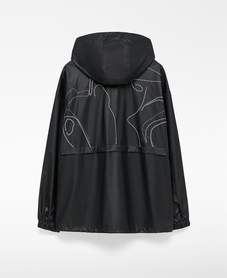 chaqueta con capucha bordada para hombre