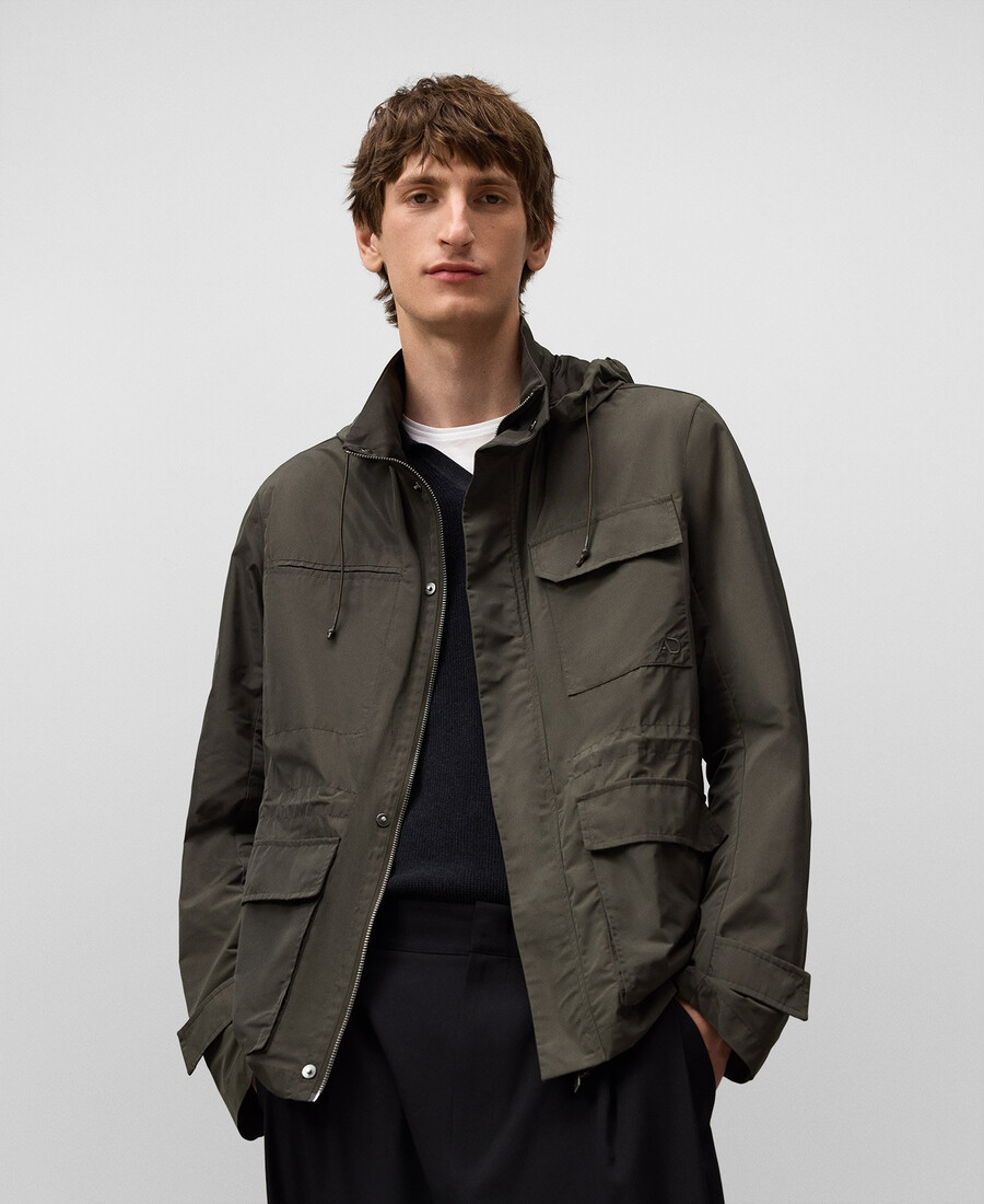chaqueta sahariana de nailon para hombre