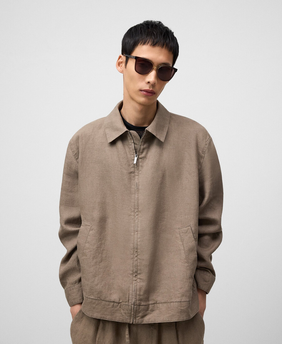 chaqueta fluida de lino para hombre