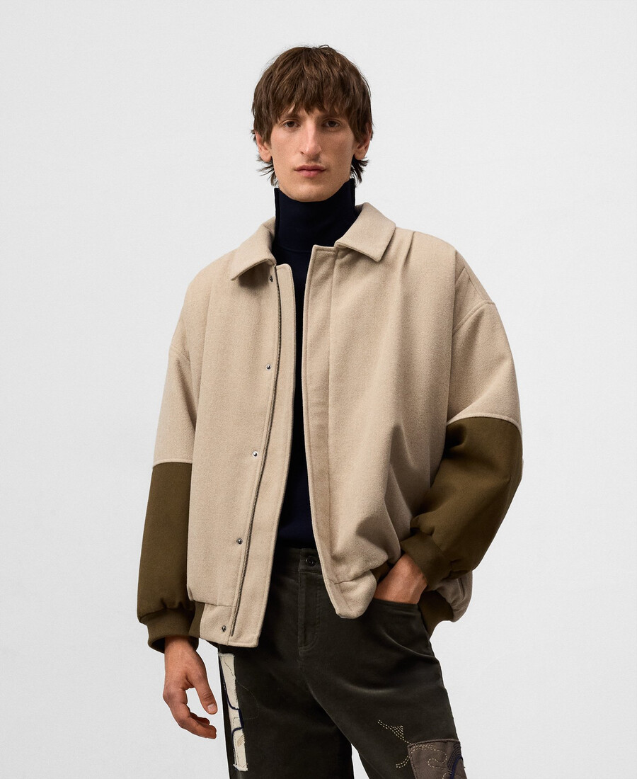 chaqueta bomber de tejido mixto para hombre