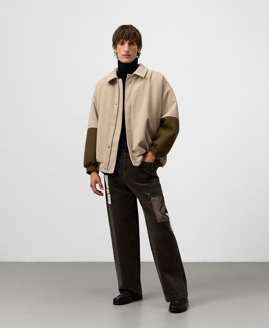 chaqueta bomber de tejido mixto para hombre
