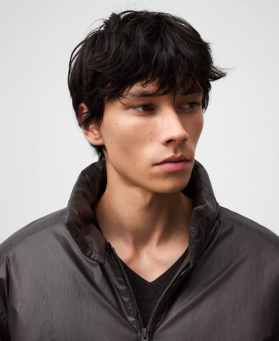 chaqueta corta efecto encerado para hombre