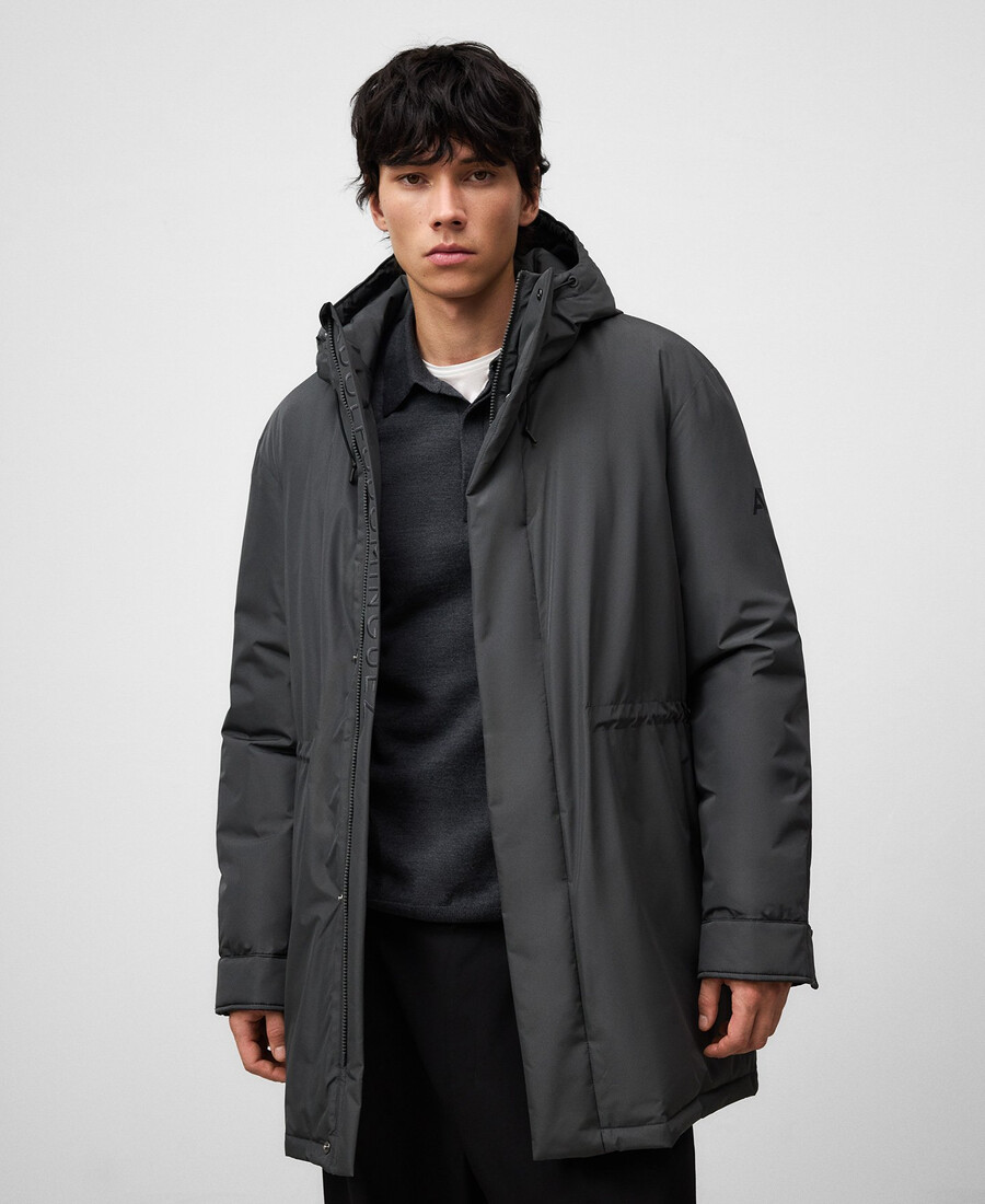 chaqueta acolchada con capucha para hombre