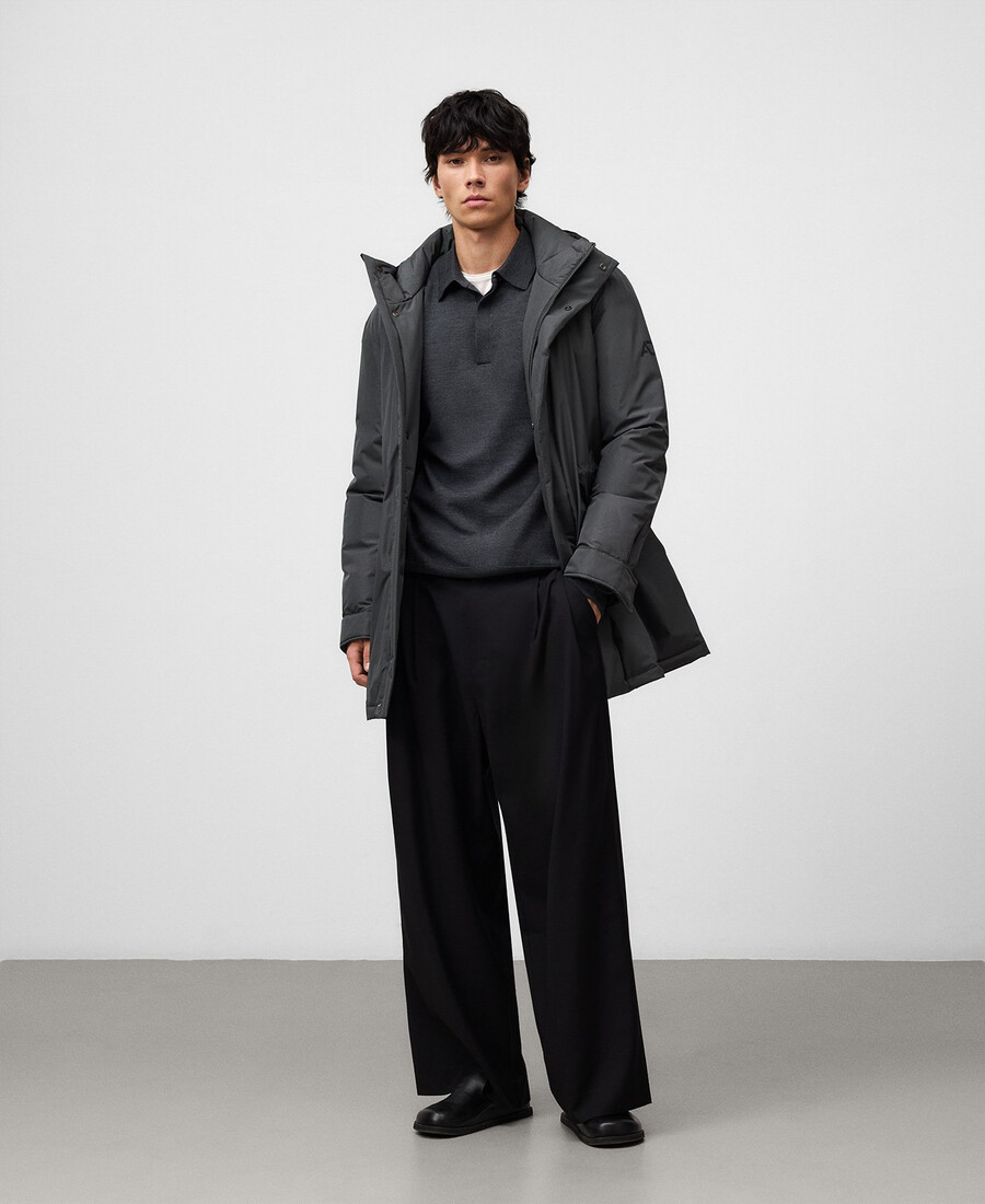 chaqueta acolchada con capucha para hombre