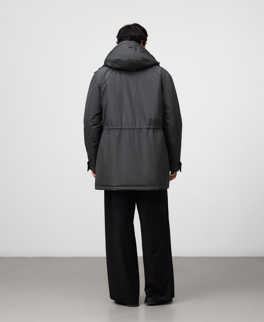 chaqueta acolchada con capucha para hombre