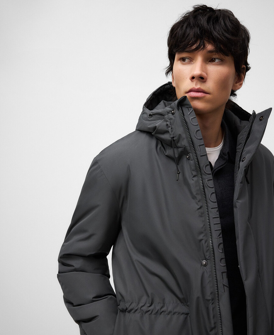 chaqueta acolchada con capucha para hombre