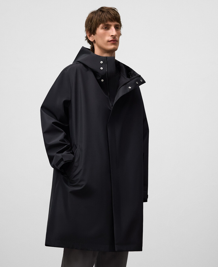 parka larga con capucha para hombre
