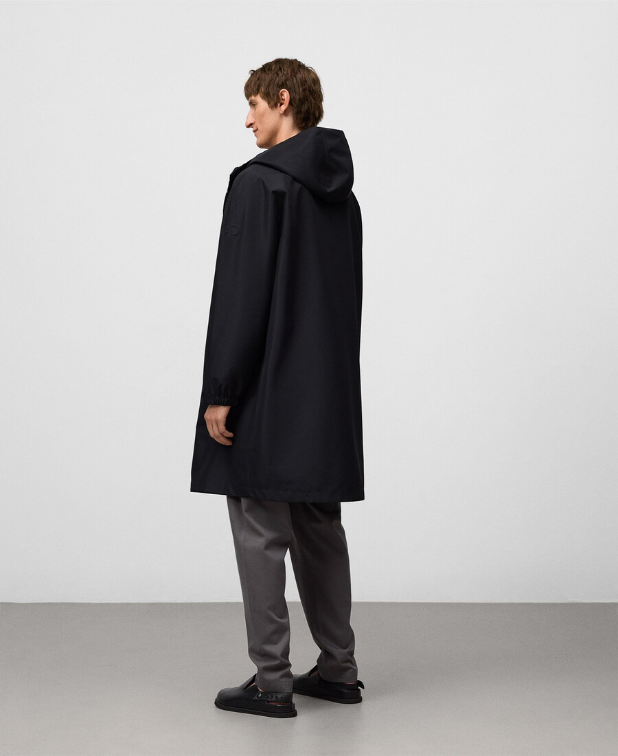 parka larga con capucha para hombre