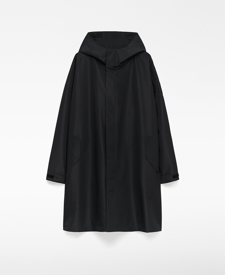 parka larga con capucha para hombre