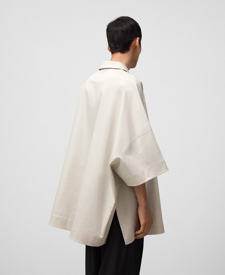 camisa gris oversize de algodón para hombre