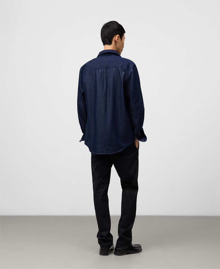 camisa vaquera de algodón de corte regular para hombre