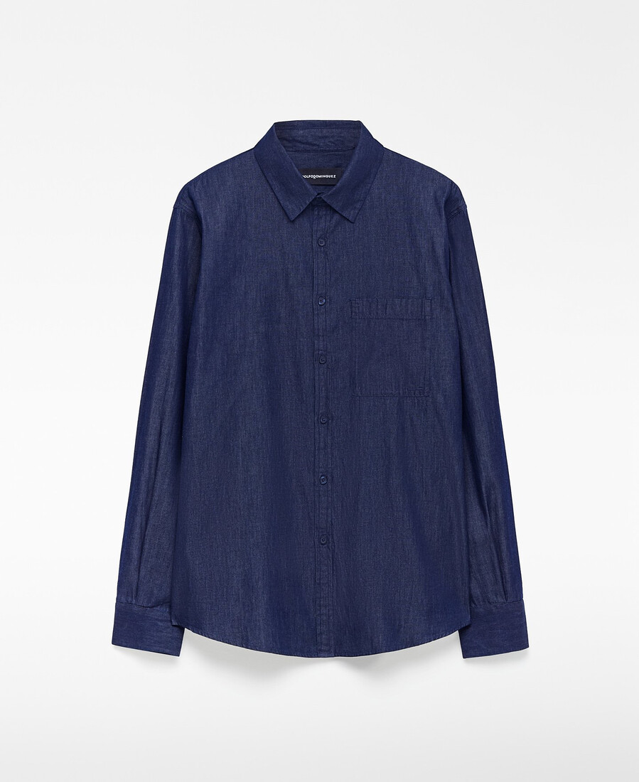 camisa vaquera de algodón de corte regular para hombre