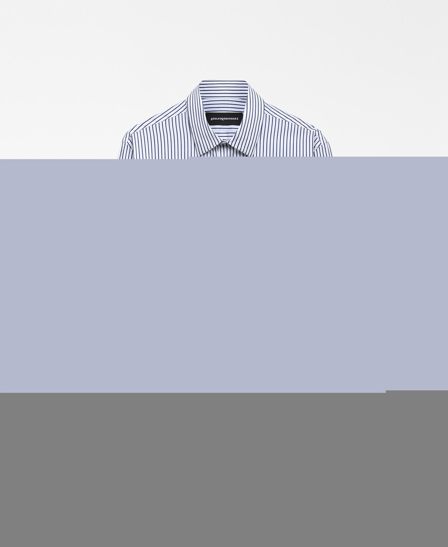 camisa de rayas regular fit con bolsillo para hombre